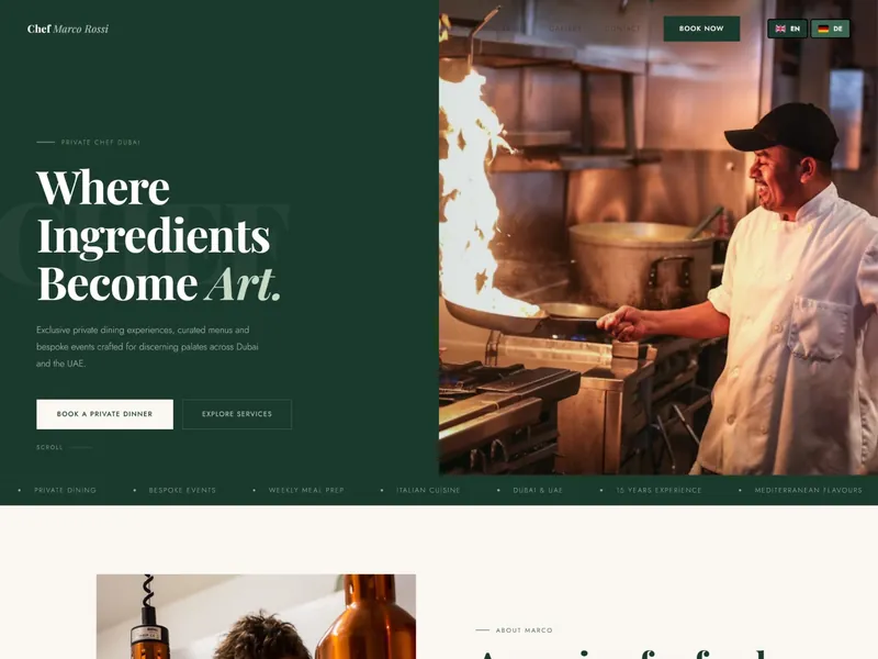 Chef Marco Rossi website preview